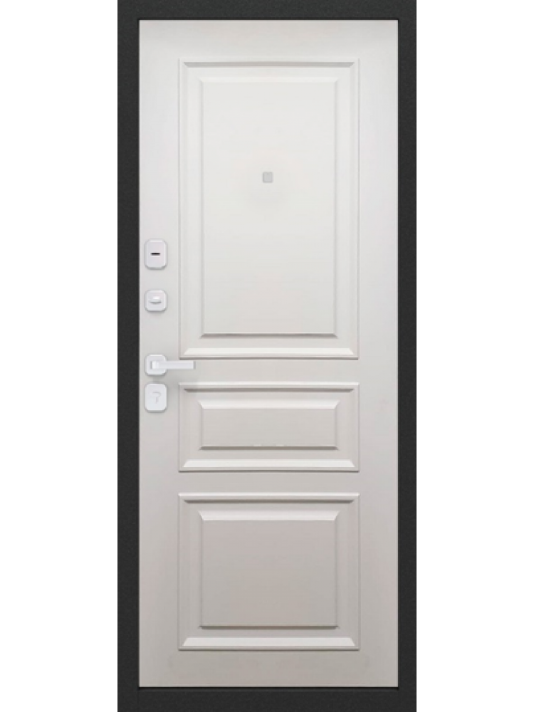 дверь Luxor 2 мм Букле антрацит Багет велюр белый софт