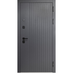 дверь Luxor Букле черный / Эмалит белый, зеркало