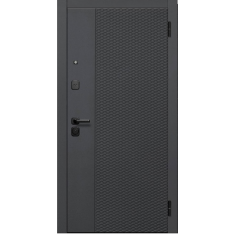 дверь Флорида Черный кварц /Эмалит белый, зеркало