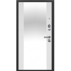  ГАРДА 2МДФ линии Графит/белый матовый зеркало