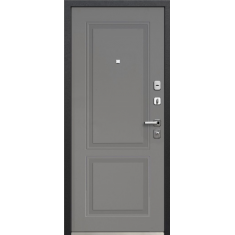 дверь Luxor Букле черный / Велюр грей софт/Эмалит белый